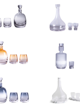 轻奢现代高级酒杯套装醒酒器玄关电视柜酒柜客厅餐桌软装家居饰品