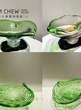 轻奢现代绿色果盘套装客厅餐桌茶几别墅会所高颜值软装家居摆件