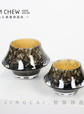 中古风厚实花器客厅玄关卧室床头柜餐桌插花时尚耐看软装家居花器