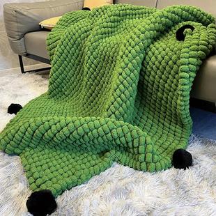 大球球线毛毯手工编织坐垫毯子diy材料包钩织盖毯坐垫沙发毯毛线