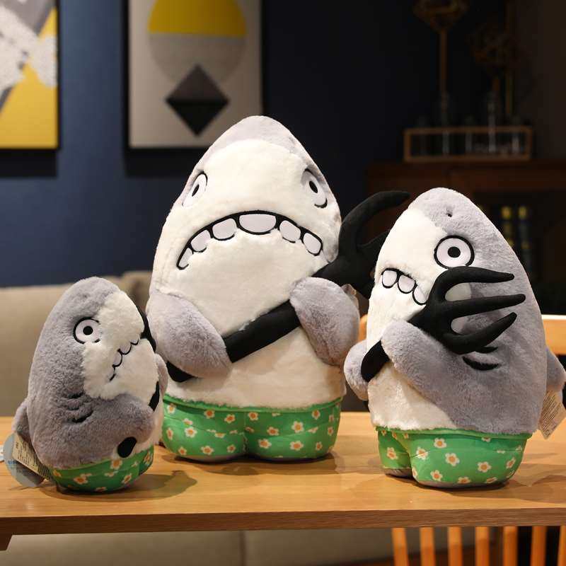 鲨雕鲨叉玩偶恶搞怪鲨bee鱼公仔沙雕瓜毛绒玩具抱枕布娃生日礼物