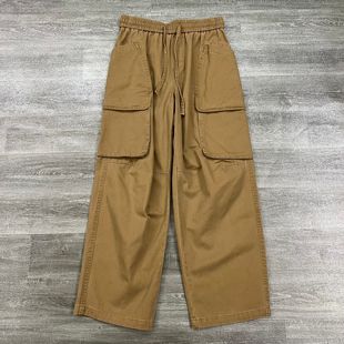 秋冬百搭长裤 男厚度适中大口袋纯棉宽松直筒休闲裤 裤 日系阔腿工装