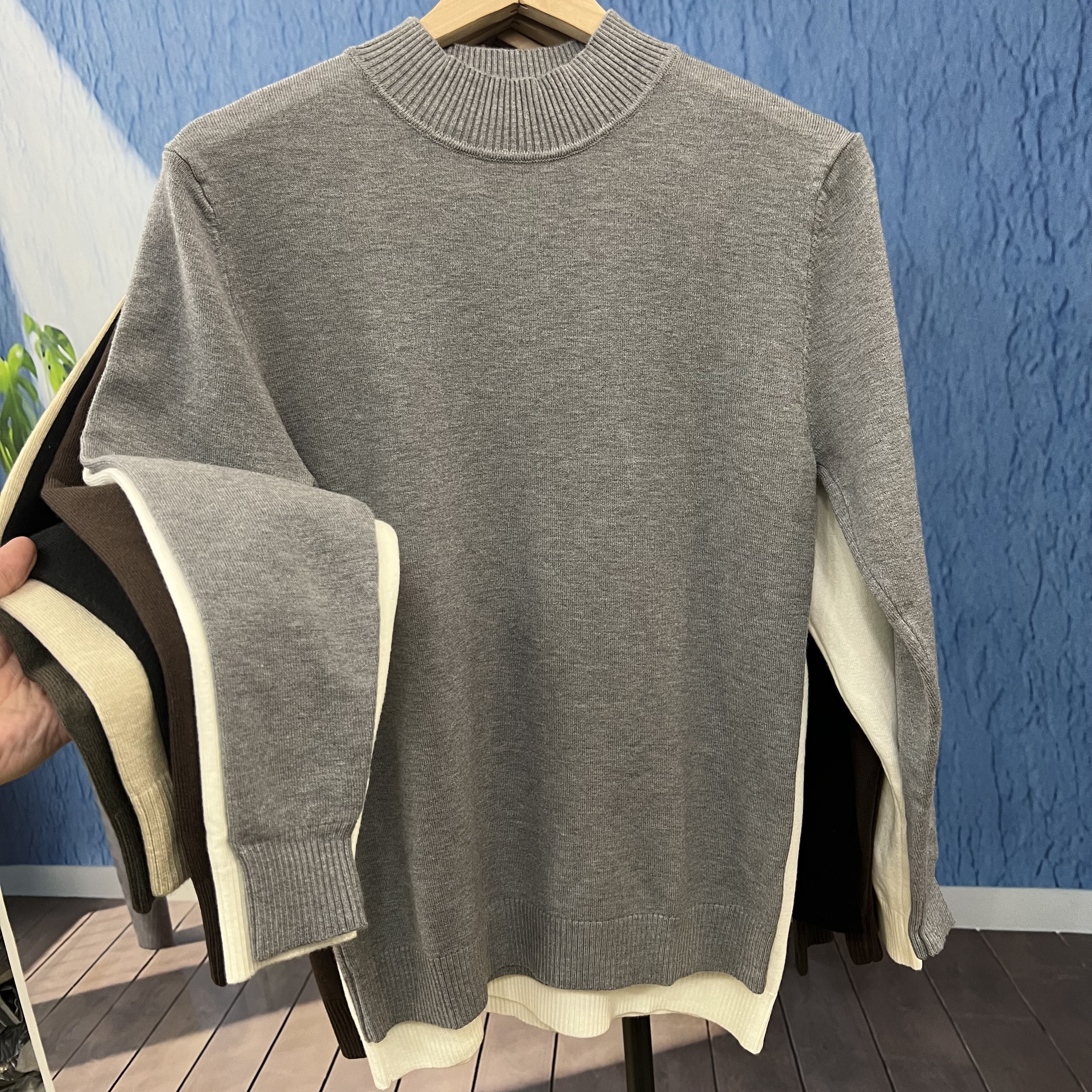 半高领针织衫男保暖毛衣打底衫潮