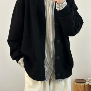 外贸余单日系复古秋冬新款男女纯色夹克外套宽松长袖休闲上衣痞帅