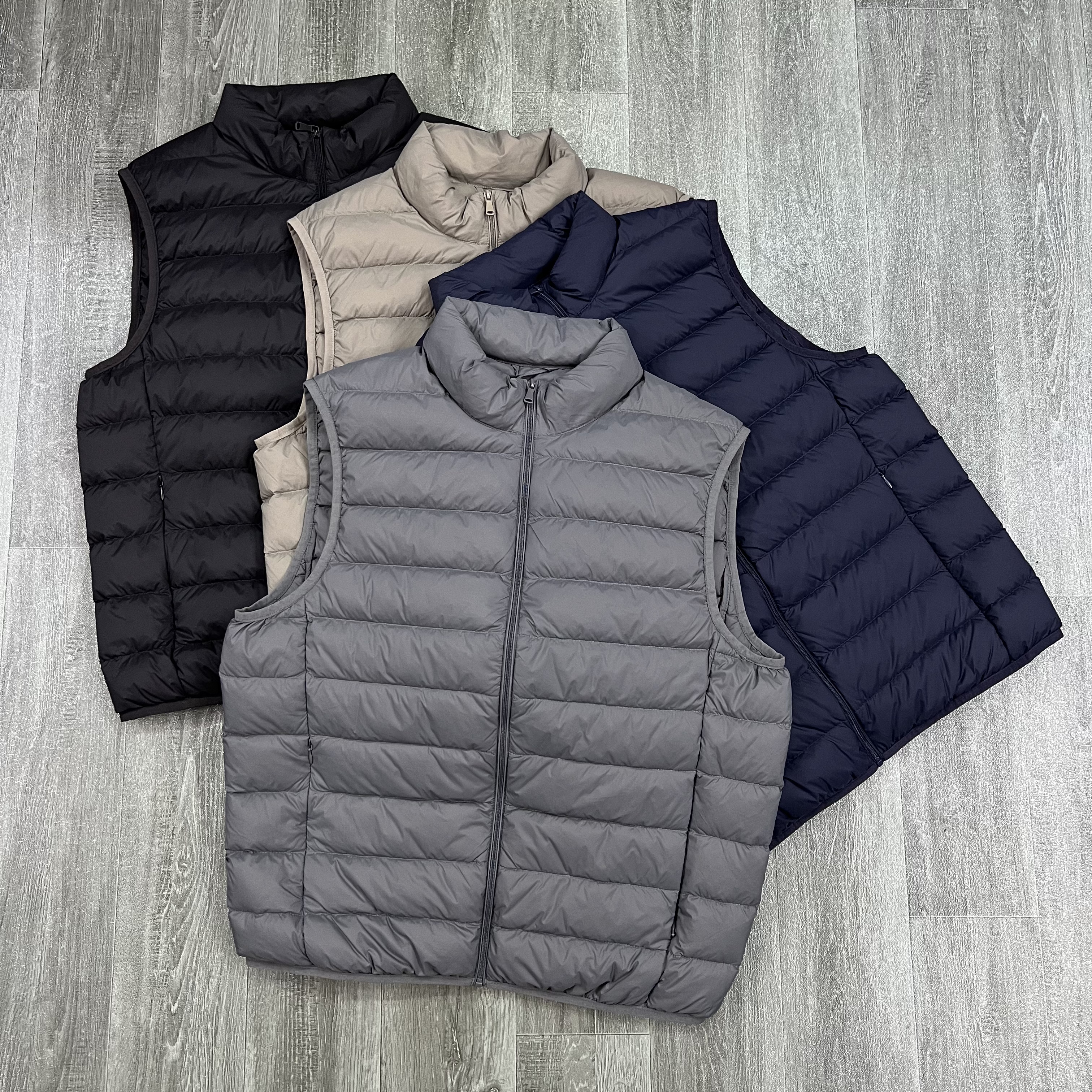 秋冬保暖打底无袖背心男士白鸭绒