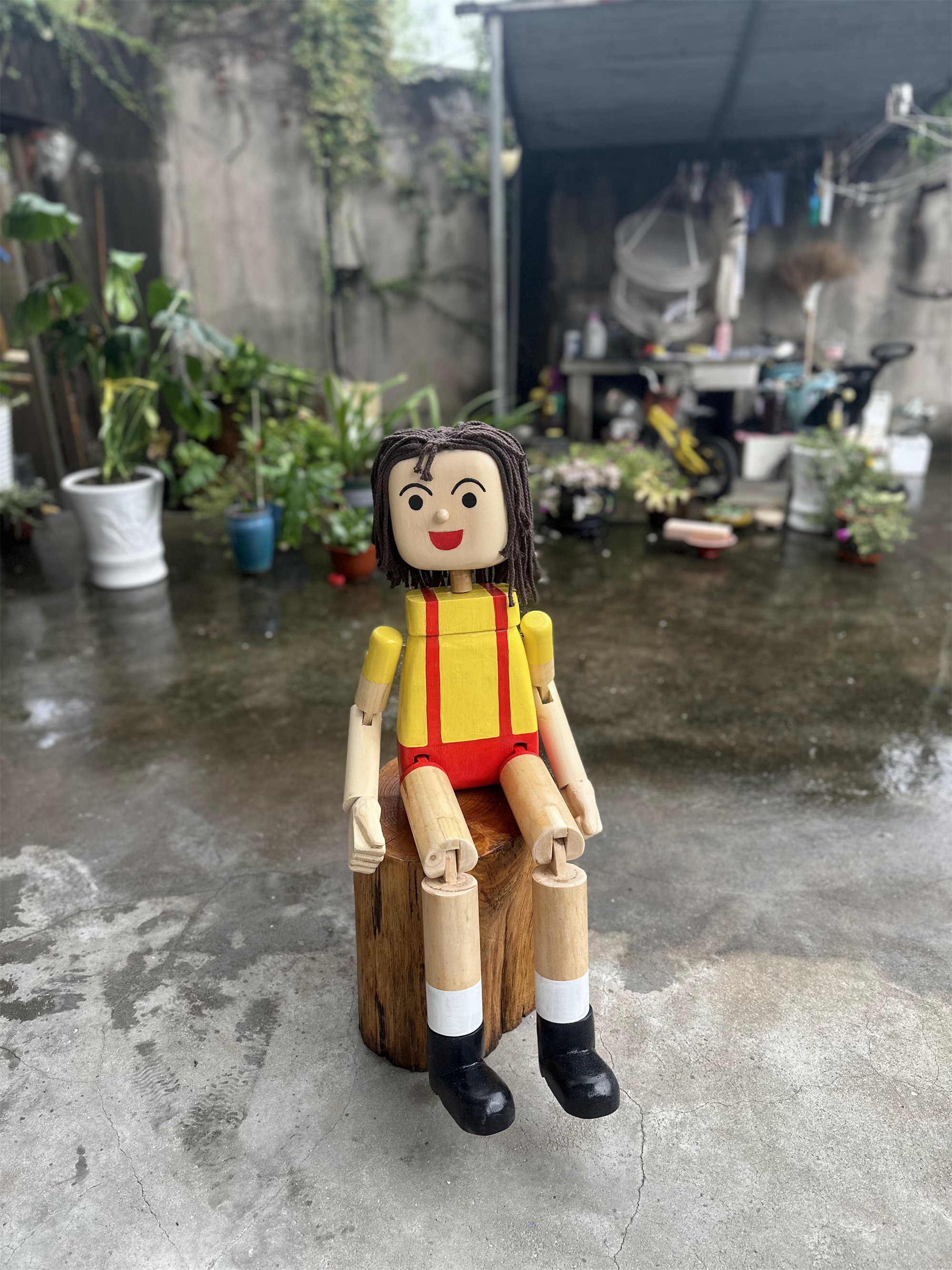 可爱关节木偶小女孩木头人小姑娘装饰摆件人偶道具卡通卡哇伊娃娃