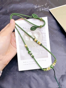 手工编项链绳吊坠挂绳中国风绳子高端精品金锁佛公八宝罗盘和田玉