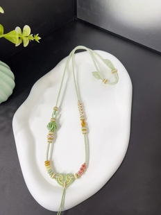 手工编织吊坠挂绳项链绳春夏清新曼陀罗桃花结女士儿童金锁罗盘