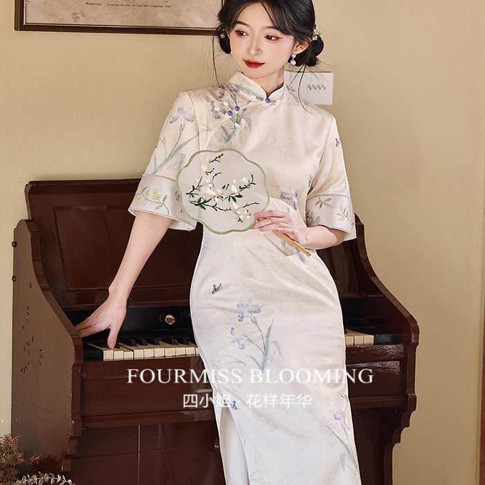 【花样年华】国风旗袍|新中式绝美倒大袖白色2026春款日常连衣裙