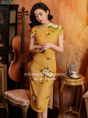 【花样年华】国风旗袍|黄色春2025年新款高端法式小个子气质改良