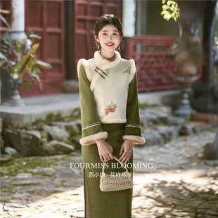 【花样年华】国风旗袍|新中式小个子年轻款冬装新款加厚冬天少女