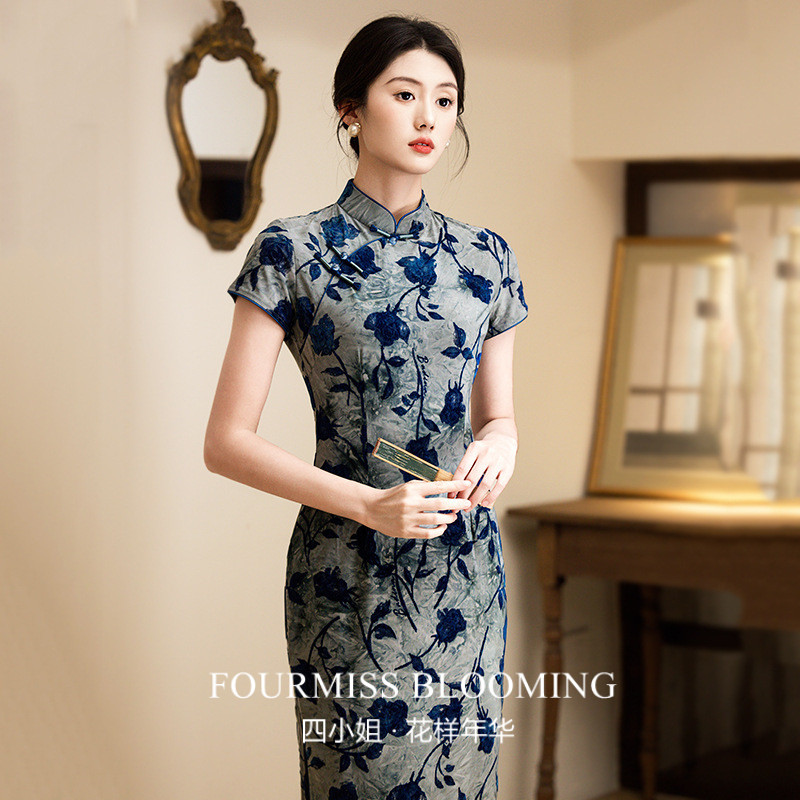 【花样年华】国风旗袍|新中式年轻淑女范植绒春薄款高弹绝美日常