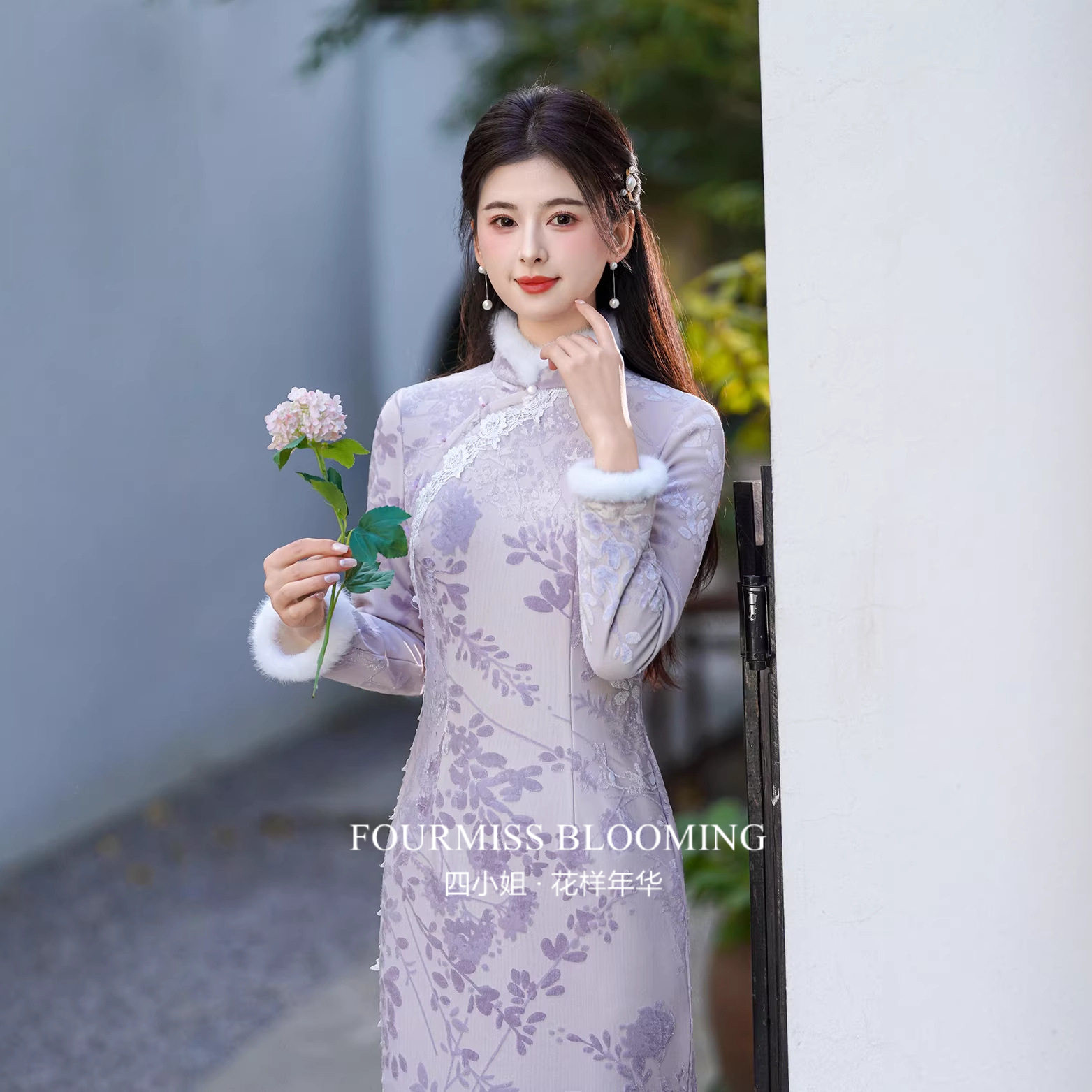 新中式加绒连衣裙女2025