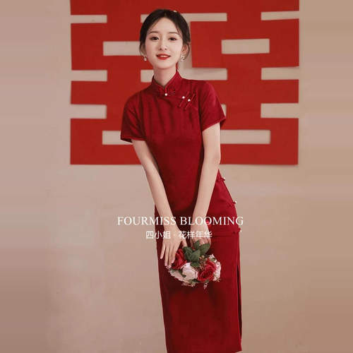 【花样年华】国风旗袍|中式红色新款订婚改良日常年轻连衣裙2026