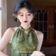 少女改良复古新中式 绿色优雅年轻款 国风旗袍 日常穿 花样年华