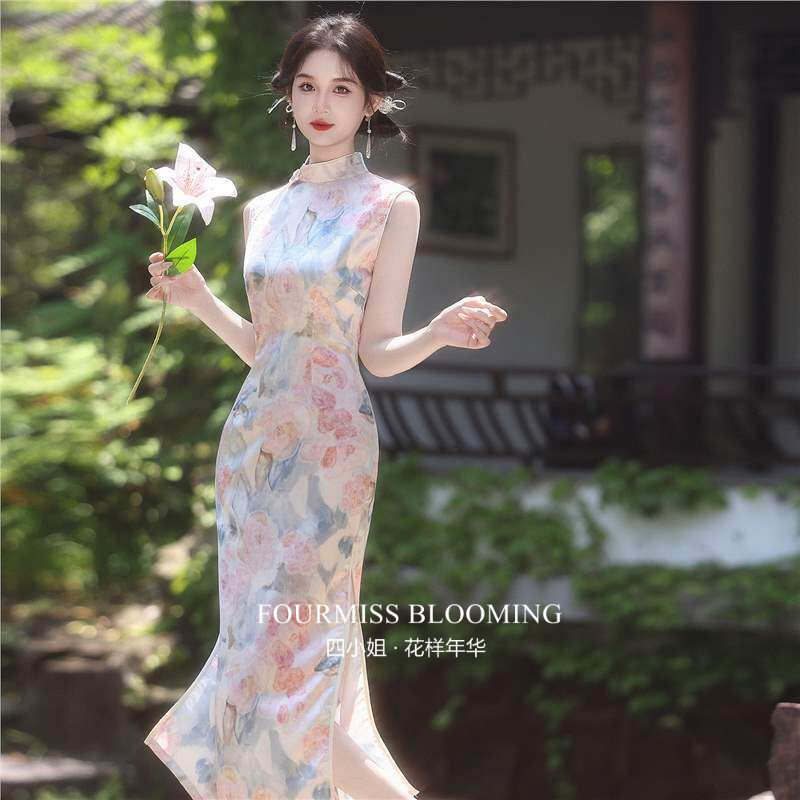 【花样年华】国风旗袍|高级感醋酸新中式花卉连衣裙2026夏季无袖