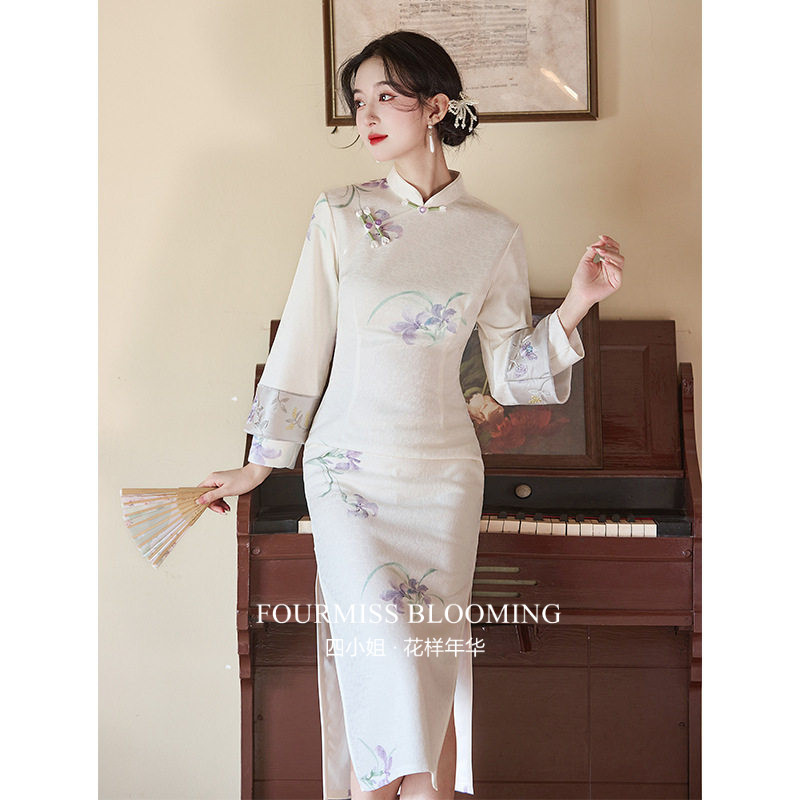 【花样年华】国风旗袍|长袖秋季新中式日常少女改良连衣裙中长款
