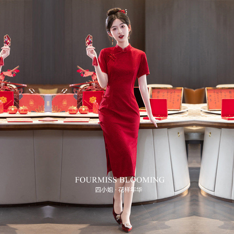 【花样年华】国风旗袍|高考送考红色春夏季女装小个子年轻新礼服