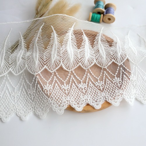精致白色刺绣网纱花边服装下摆装饰蕾丝边diy领口袖口洛丽塔辅料