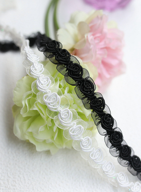 18mm白色黑色手工织带辅料箱包鞋帽服装手作材料花边修饰带蕾丝边