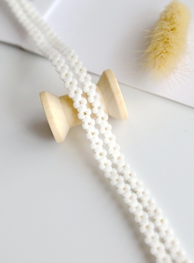 白色双边小毛球好弹力蕾丝花边辅料松紧带服装装饰带diy手工材料