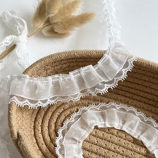 3cm优质网纱褶皱蕾丝花边diy袖 口领口服饰箱包手工洛丽塔辅料