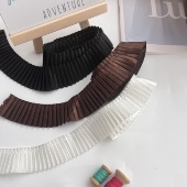 3cm优质百褶风琴褶皱边接裙边袖 口领口diy设计师娃衣下摆压褶花边