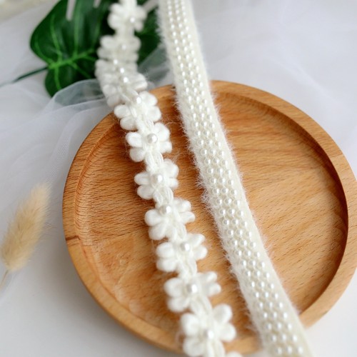 秋冬白色小香风珍珠衣边口袋花边