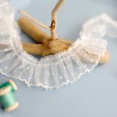 衣服装 饰花边双层手工辅料植绒波点牙边打褶花边裙摆网纱蕾丝花边