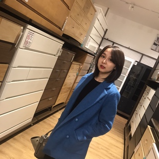 2025秋冬新款欧美风复古英伦ins风西装版型呢子翻领大衣外套女