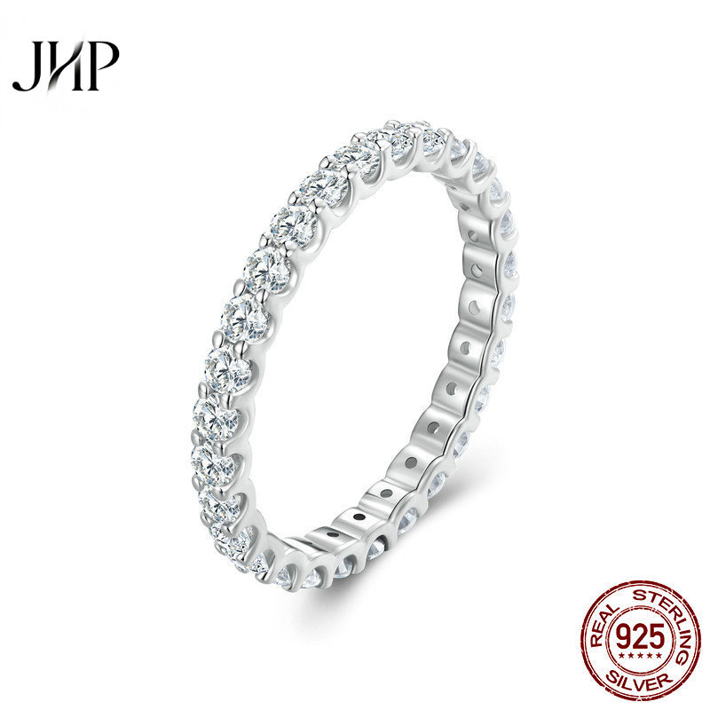 锦河畔新款简约个性莫桑石戒指女 欧美大气设计s925纯银指环手饰