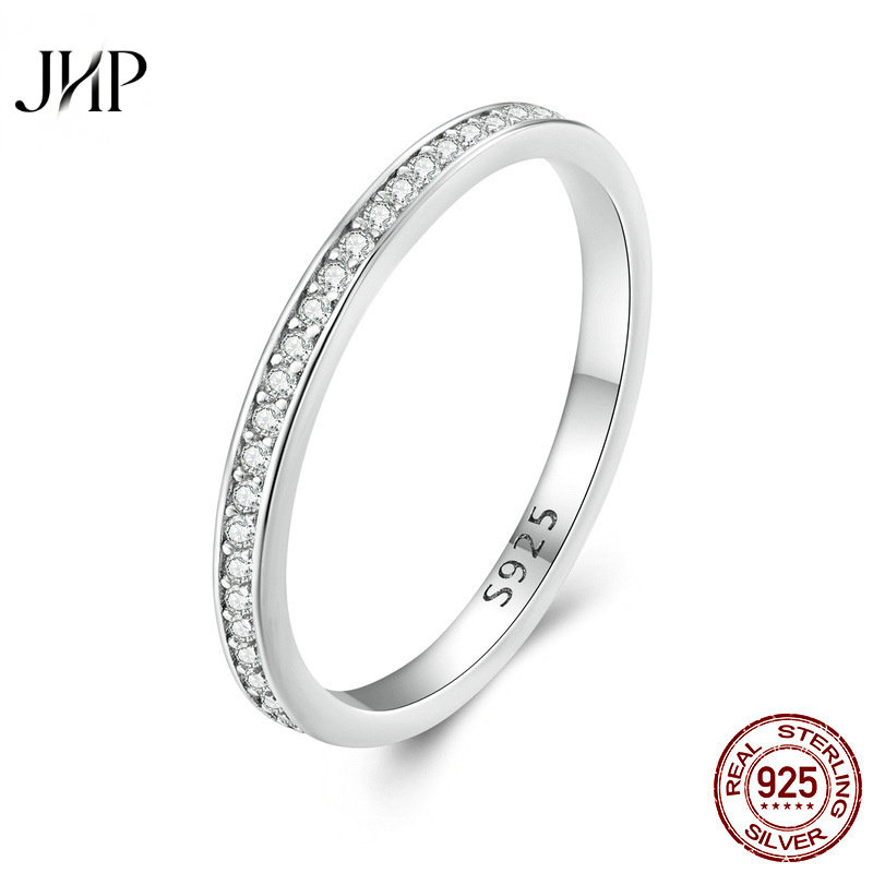 锦河畔简约百搭精致莫桑石戒指 个性通勤风s925银可叠戴戒指手饰