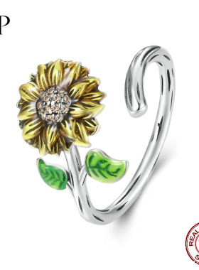 锦河畔向日葵银戒4060