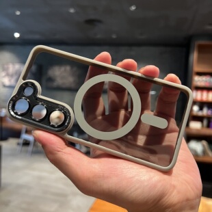 高透钛原灰奶奶色磁吸充电不发黄适用三星S23U手机壳精孔Galaxy S24Ultra保护套S23+全包防摔S24U加厚男女款