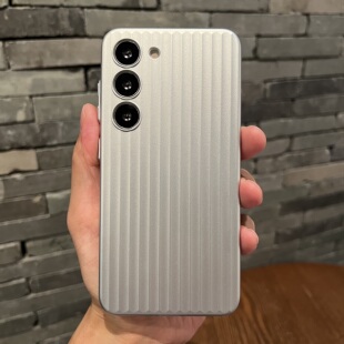 行李箱瓦楞条纹适用三星S23U手机壳三星Galaxy S24Ultra保护套s23+全包防摔S24plus+简约s24u硬壳男士款超薄