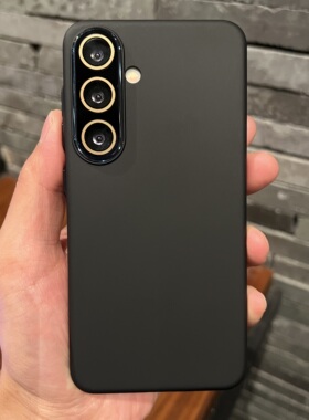 带镜头膜纯黑色PC硬壳百搭适用三星S23U手机壳三星Galaxy S24Ultra保护套s23+全包防摔S24plus+商务s24u男款