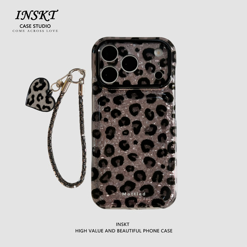 inskt甜酷辣妹闪钻豹纹原创适用iphone17promax手机壳苹果17软硅胶套18pro网红新款小众16防摔15个性日韩高级