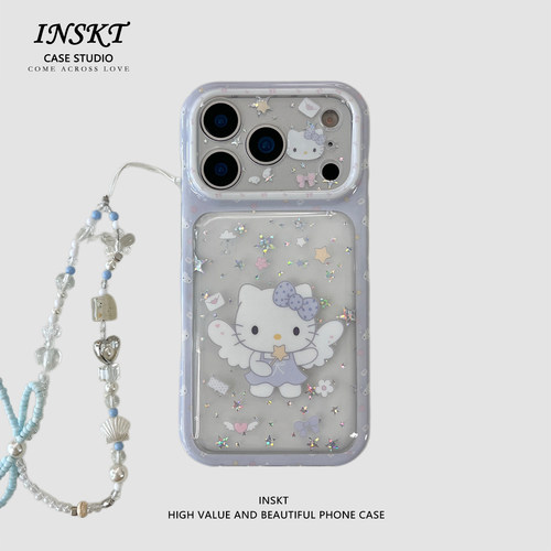 inskt可爱闪粉天使猫咪原创适用iphone18promax手机壳苹果17软硅胶套17pro网红新款小众16防摔15个性日韩卡通