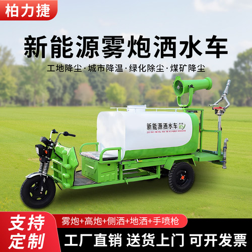 电动三轮洒水车工地用小型移动式清洗车新能源环保高压除尘雾炮车