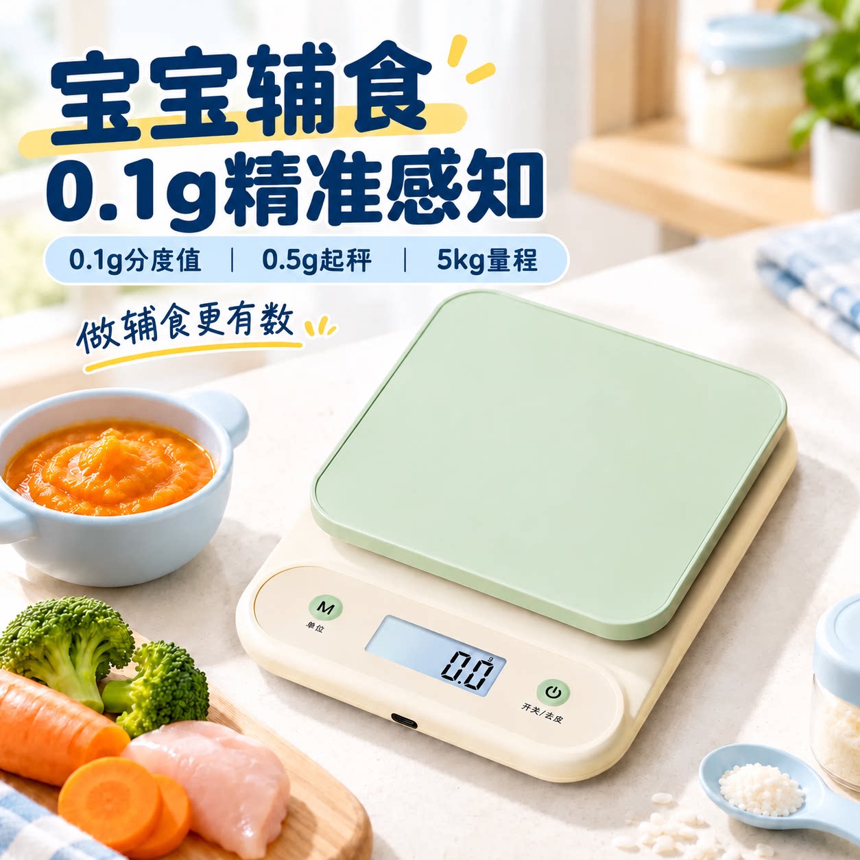 【婴儿辅食电子秤】Meilen宝宝辅食称克秤厨房秤称家用食物秤新款