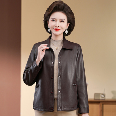 皮衣外套女中年妈妈皮夹克2026新