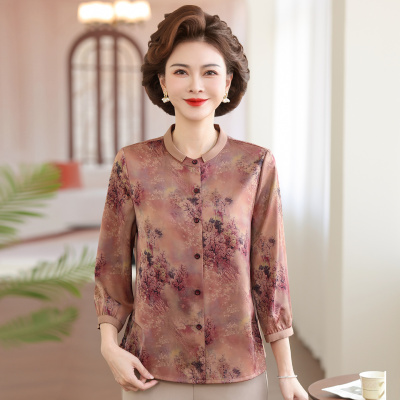 妈妈夏装新中式国风衬衫时尚洋气