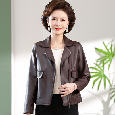 皮衣外套女修身显瘦机车风皮夹克