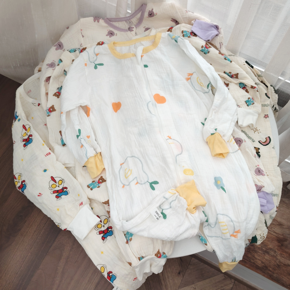 双向拉链2-6岁棉纱睡袋男女宝宝春夏季透气睡衣儿童空调房防踢被