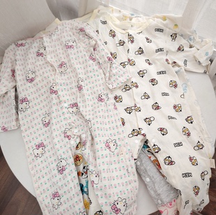 爬服新生婴儿连体衣包屁衣哈衣 宝宝长袖 无骨薄棉艾草纤维52 80码