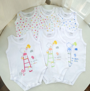 50-100码外贸三角哈衣夏无袖爬服宝宝连体衣新生婴儿背心包屁衣