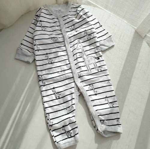 59-73码外贸春秋女宝宝长袖爬爬服新生婴儿纯棉连体衣包屁衣哈衣