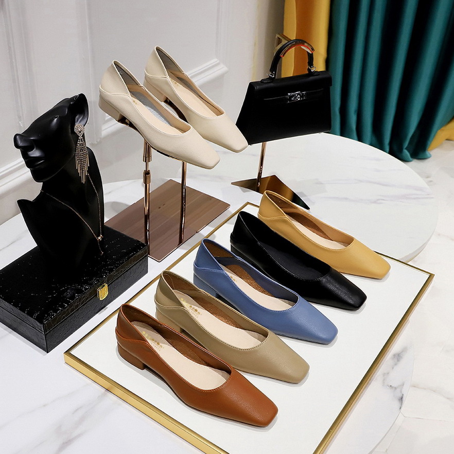 792-1韩版休闲OL通勤复古时尚平跟女鞋百搭小方头两穿软皮懒人鞋