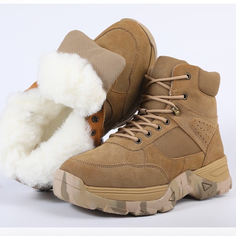 东北雪地靴男皮毛一体男靴防水防滑冬季保暖加厚真皮大码男士棉鞋