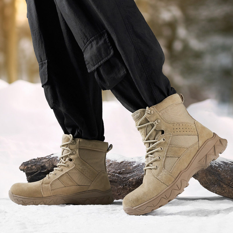 东北雪地靴男皮毛一体男靴防水防滑冬季保暖加厚真皮大码男士棉鞋